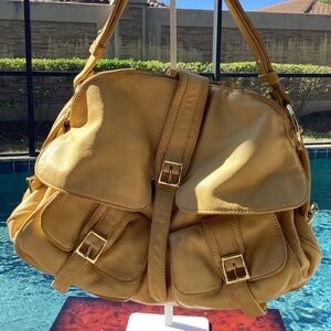 Bulga Helmet Slouchy Hobo Genuine Pebbled Leather Bag